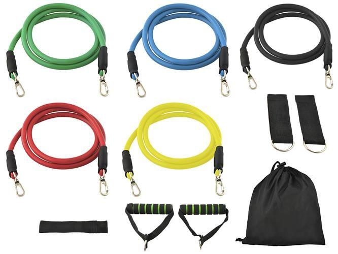 Эспандер для фитнеса 5 резинок трубчатый + чехол