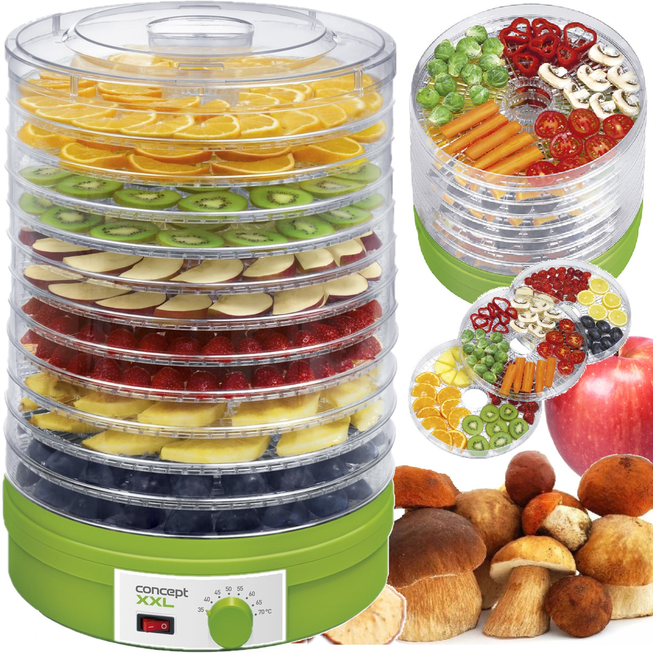 Сушилка для овощей, фруктов и грибов CONCEPT SO-1025 XXL 12 сит