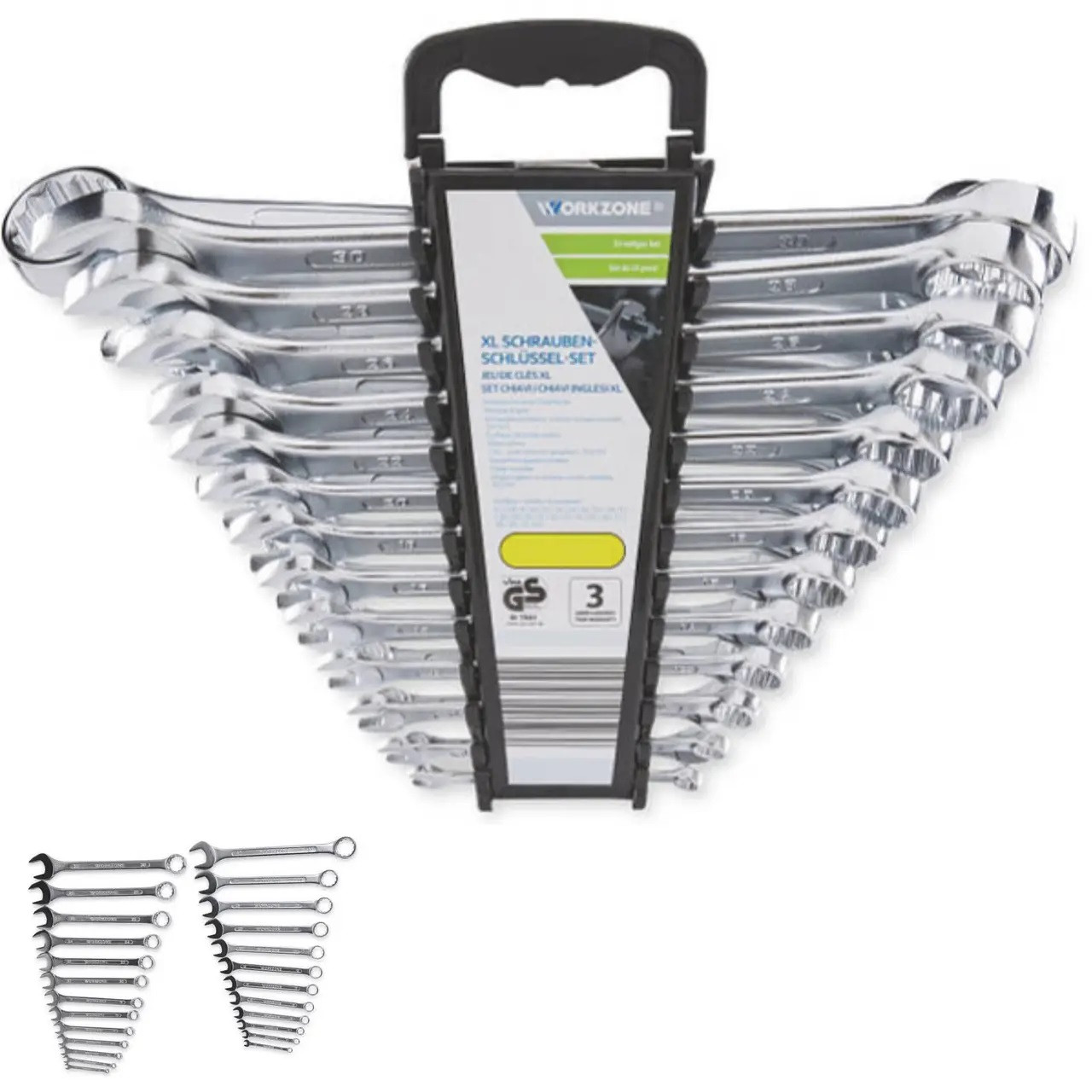 Набор ключей WORKZONE 25 шт. 6-32мм CrV Германия