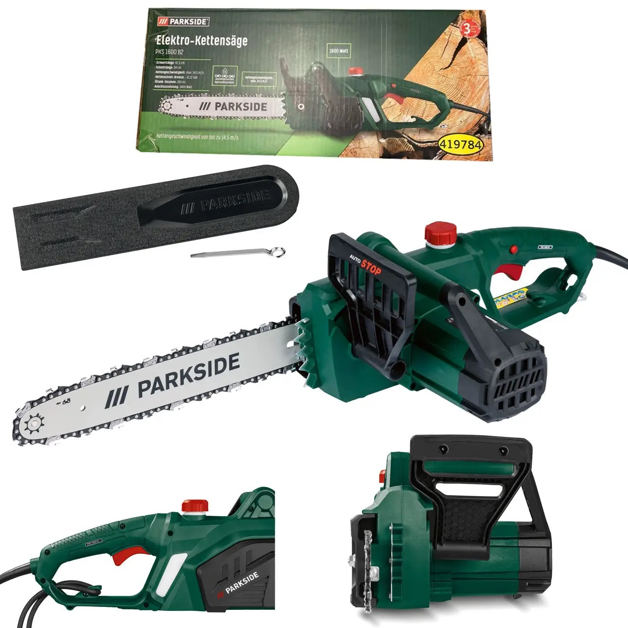 Электрическая цепная пила PARKSIDE PKS 1600 B2, 1600 Вт Германия