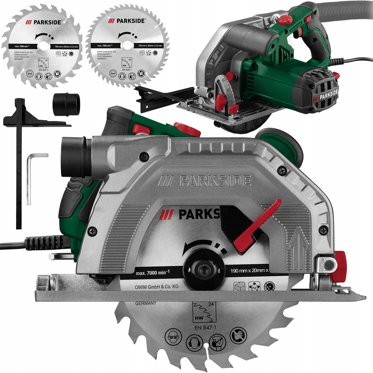 Ручная циркулярная дисковая пила Parkside PHKS 1350 E4 1350 Вт Германия