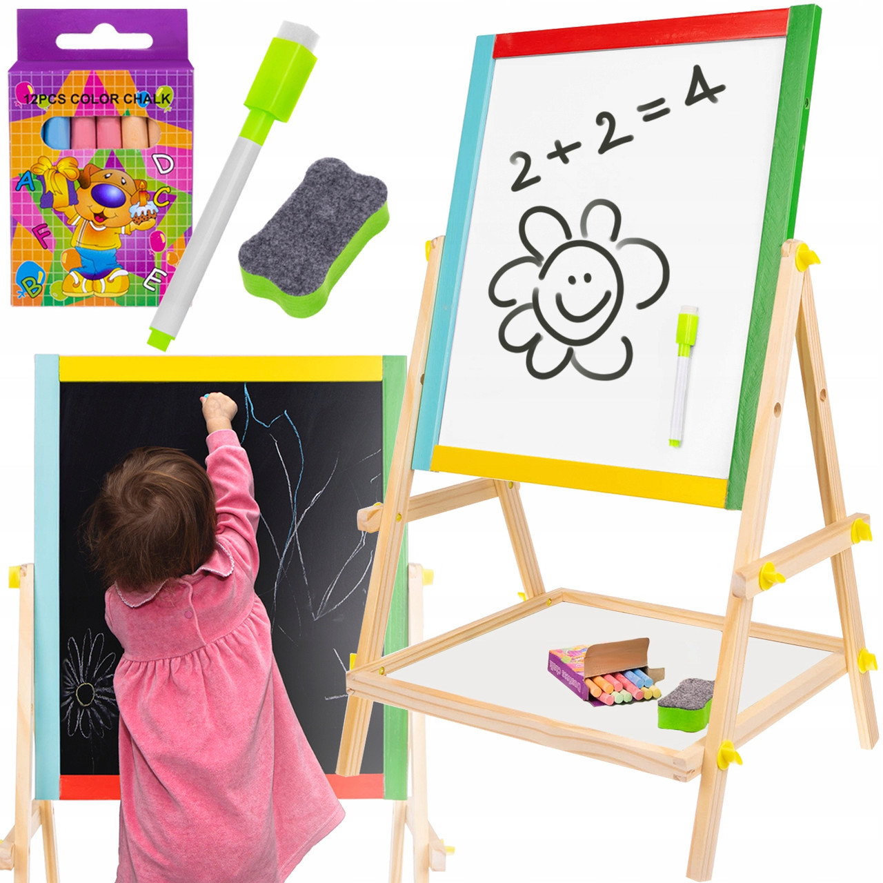 Мольберт деревянный двухсторонний Kruzzel 23546 доска для рисования