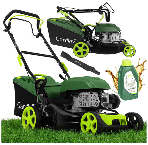 Газонокосарка бензинова самохідна Gardlov 27535 DriveX 149 см³, 2.3 кВт, 40.6 см, кошик 50 л, 8 рівнів, функція миття